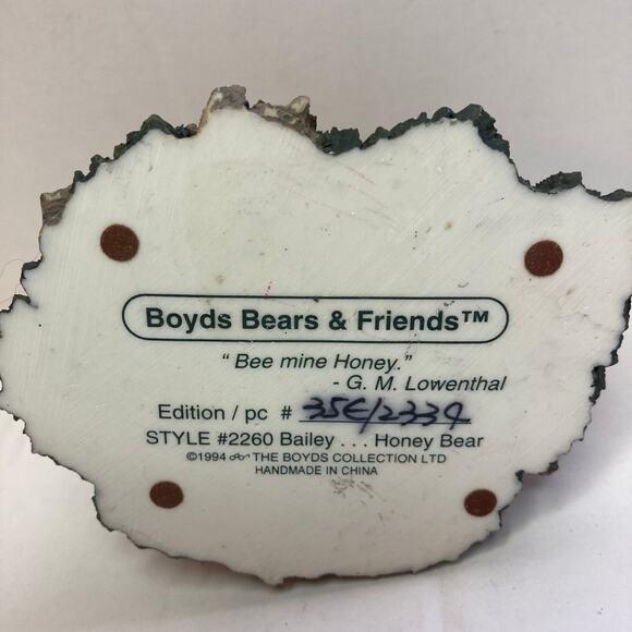 Boyds Bears Honey Bear resin figurine by The Bearstone Collection collectible - Picture 6 of 7